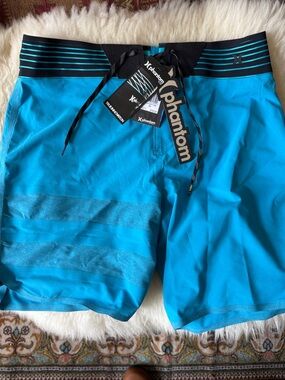 Hurley Men’s Turquoise & Black Phantom Board Shorts